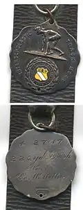 Close-up of medal front and back