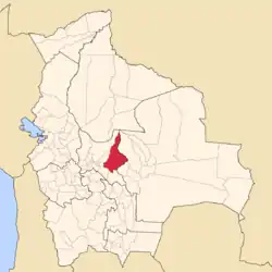 Location of the Carrasco Province within Bolivia
