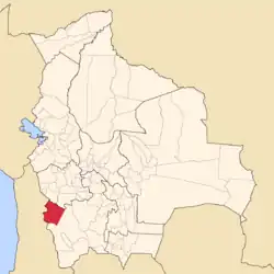 Location of the Daniel Campos Province within Bolivia