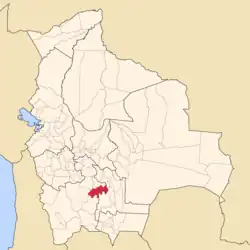 Location of the José María Linares Province within Bolivia
