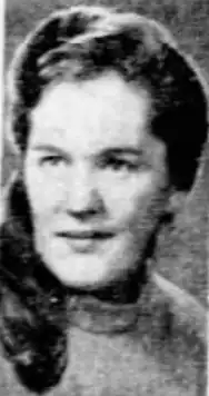 Bonnie Tinker, a young white woman with long dark hair in a ponytail, in 1963