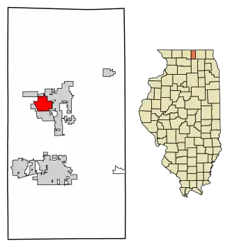 Location of Candlewick Lake in Boone County, Illinois.
