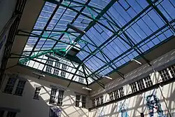 Glazed roof over the quad