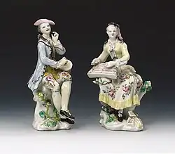 Figurines of two musicians, c1760