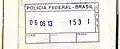 Brazilian immigration entry stamp.