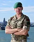 Royal Marine brigadier wearing MultiCam at the Navy Command Headquarters, 2021