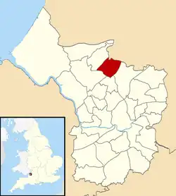 Map showing Horfield ward north of the centre of the city