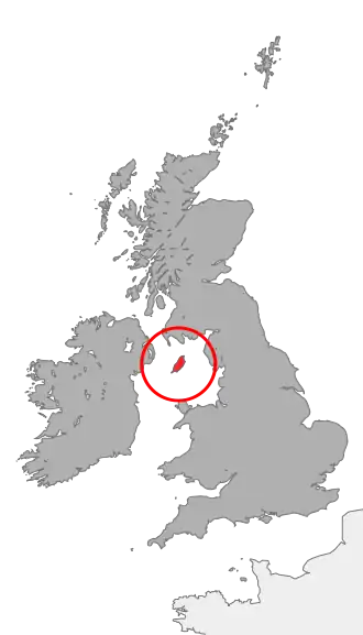 Map showing the Isle of Man