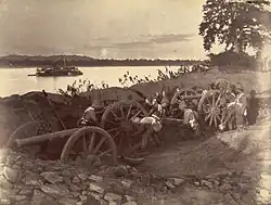 Image 5British soldiers dismantling cannons belonging to King Thibaw's forces, Third Anglo-Burmese War, Ava, 27 November 1885. Photographer: Hooper, Willoughby Wallace (1837–1912). (from History of Myanmar)
