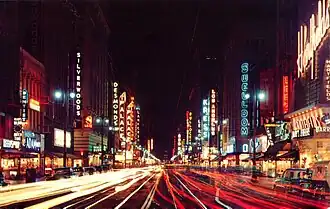 Broadway looking south from 5th Street, 1950s