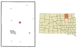 Location in Brown County and the state of South Dakota