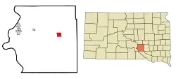 Location in Brule County and the state of South Dakota