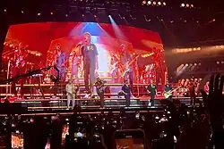 Mars and the Hooligans, seen from the audience and projected on a screen