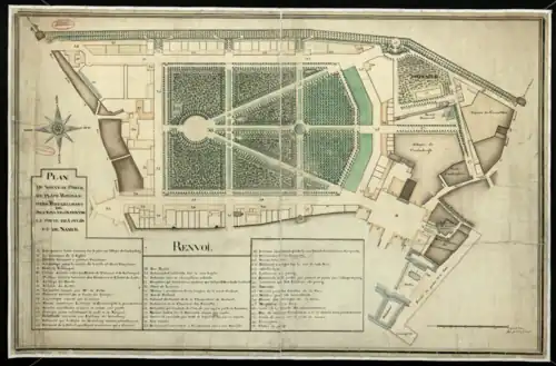 Plan of the Place Royale/Koningsplein and Brussels Park by Joachim Zinner [fr], 1780