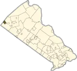 Location of Spinnerstown in Bucks County, Pennsylvania