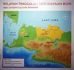 Map showing the extent of the Buni culture