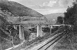 The Zlaști valley viaduct after completion (1904)