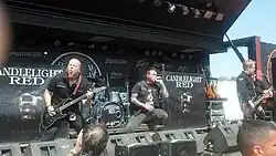 From left to right: Jeremy Edge, Brian Dugan, Ryan Hoke and Jamie Morral performing at the Rockstar Energy Uproar Festival in Burgettstown, Pennsylvania in August, 2012