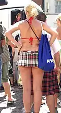 Image 46Woman wearing backless top and microskirt at Cologne Pride, 2006. (from 2000s in fashion)