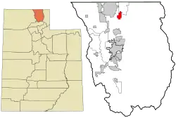 Location in Cache County and the state of Utah.