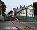 Caersws station and signal box (2015)