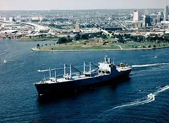 GTS Admiral W. M. Callaghan (T-AKR-1001), an O-class, gas turbine powered roll-on/roll-off cargo ship
