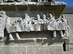The Last Supper as depicted on the south east base of the Tronoën calvary