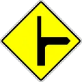 Side road junction on the right (different road classes)