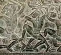 Elbow to the jaw and knee attack. Bas-relief at Angkor Wat(1100s)