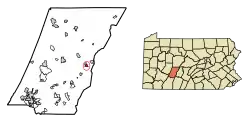 Location of Cresson in Cambria County, Pennsylvania.