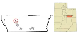 Location within Carbon County and the State of Utah