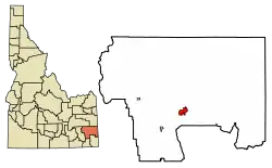 Location of Soda Springs in Caribou County, Idaho