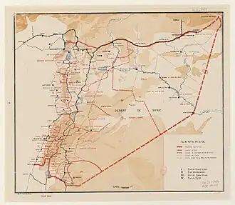 Map of Syria and Lebanon in 1926
