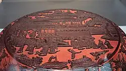 Moon Palace on Ming Dynasty lacquer wooden box