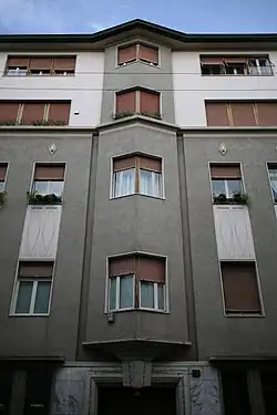 Via Statuto no. 12 (Art Deco) in Milan, Italy, by Giovanni Greppi (1919), similar to Charles Rennie Mackintosh's buildings