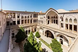An exterior view of the Abbāsi House and its central courtyard.