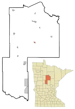 Location of Longville within Cass County, Minnesota
