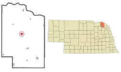 Location of Hartington, Nebraska