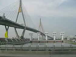 Bhumibol Bridge (Mega Bridge) crossing the Chao Phraya River
