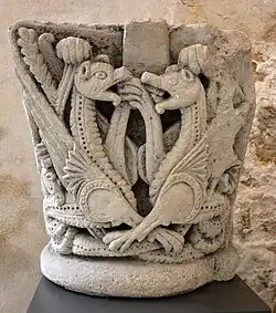 12th century column head from Abbey of Saint-Cybard