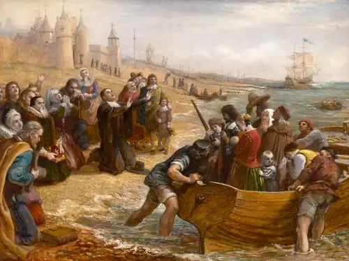 The Pilgrim Fathers Oil study. c.1856