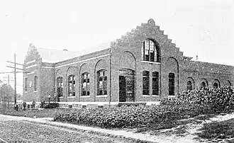 A one-story brick powerhouse