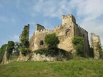 The chateau ruins in Montespan