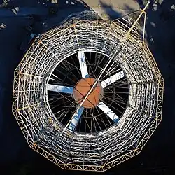 Top view of one of the Chavalon cooling towers in 2021.