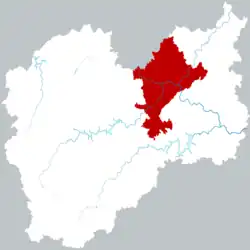 Location of Liandu District within Lishui
