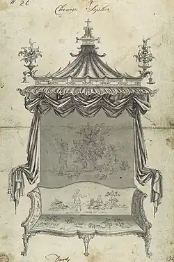 Proposed Chinese sofa by Thomas Chippendale (1753 – 1754)