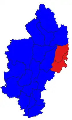 Chipwi District (Red) in Kachin State.