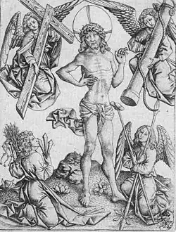 Christ as Man of Sorrows between Four Angels