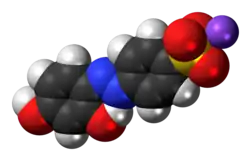 Space-filling model of chrysoine resorcinol as a sodium salt