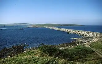 View of Glimps Holm from Lamb Holm, showing Barrier No. 2